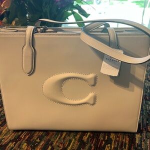 Coach Off-White Leather Tote